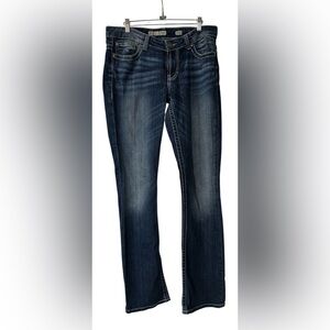 BKE Extra Long Straight Leg Jeans with Classic Fading